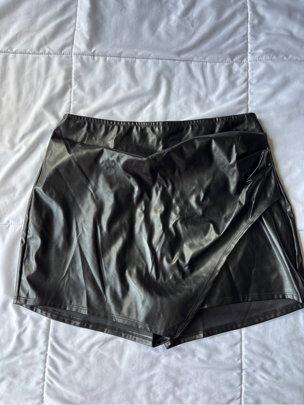Windsor Black Faux Leather Skort Shorts